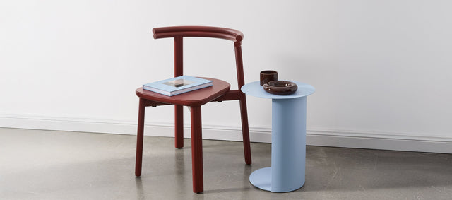 Twill Chair | Pillar Round Side Table | Stocked Items | No Lead Time | Quick Ship