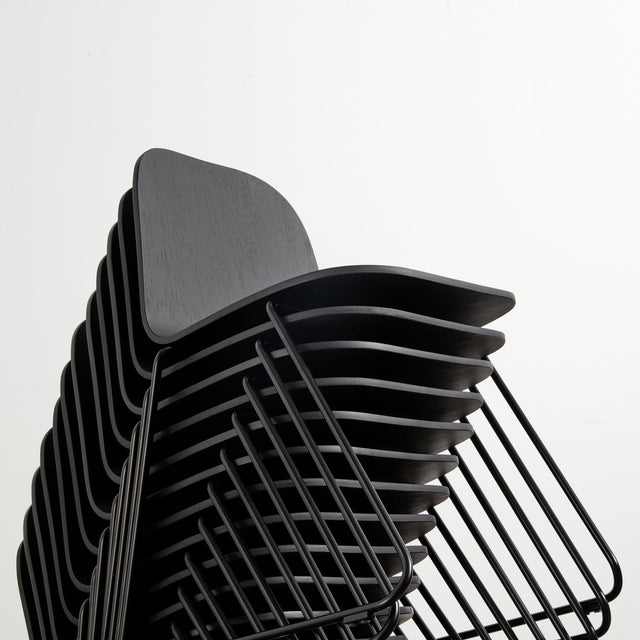 Potato Chair - Sled Base | Stackable Chairs | Black Stained Oak | Gibson Karlo | Design By Them