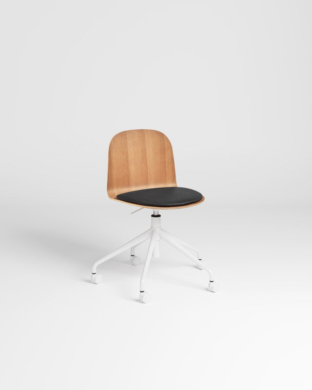 Potato Chair | Swivel Gaslift & Timber Dining Office Chair with Handle | GibsonKarlo | DesignByThem