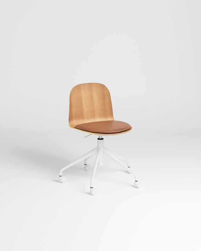 Potato Chair | Swivel Gaslift & Timber Dining Office Chair with Handle | GibsonKarlo | DesignByThem
