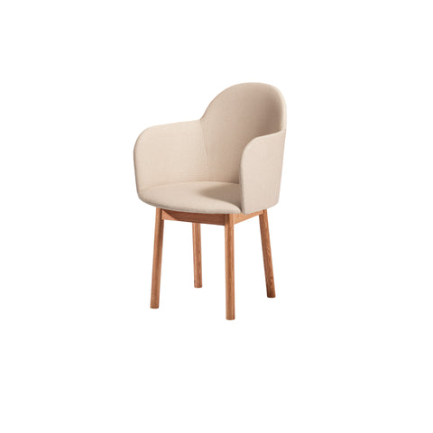 Potato Armchair Oak Timber Base | Office or Dining Tub Chair | Gibson Karlo | DesignByThem ** HF2 Messenger - 078 Tusk