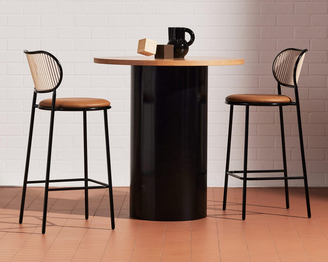 Piper Bar Counter Chair Upholstered | Fabric or Leather Seat | Designed by GibsonKarlo | DesignByThem | Knoll Prairie - 027 Almond