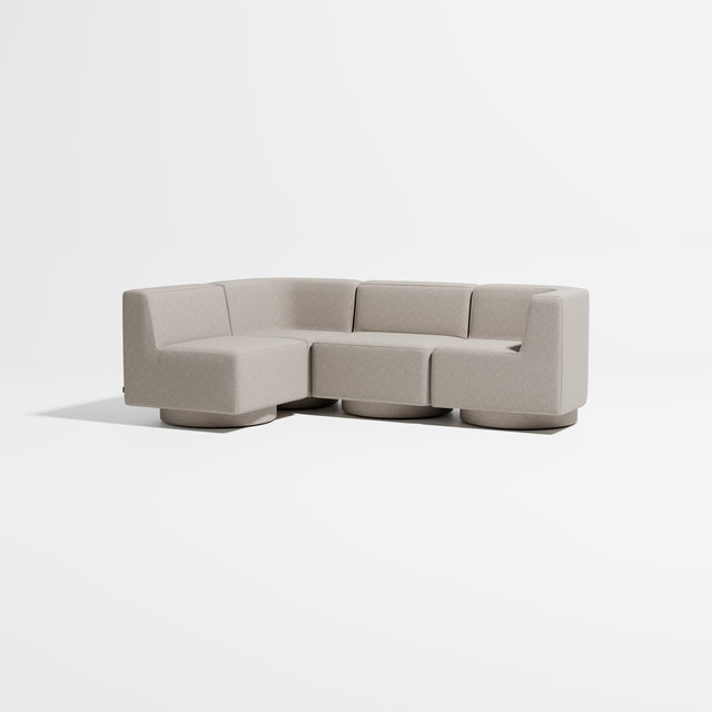 Confetti Modular Lounge - 4 Seater Corner Left | Upholstered Base | Gibson Karlo | Design By Them ** Maharam Merit 0028
