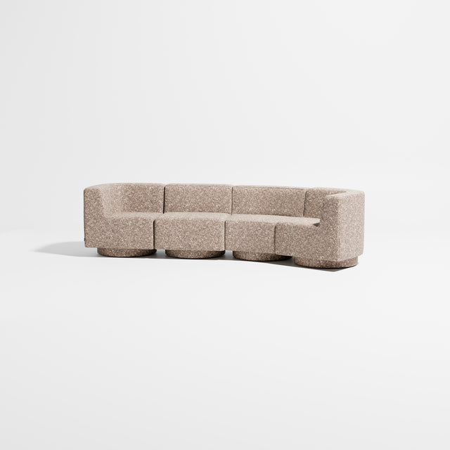 Confetti Modular Lounge - 4 Seater Angle Right | Upholstered Base | Gibson Karlo | Design By Them ** Kvadrat Zero 0009
