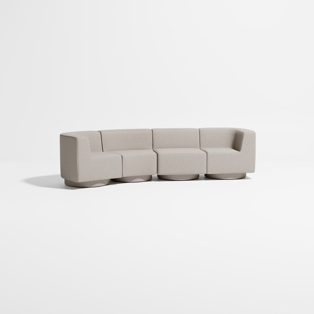 Confetti Modular Lounge - 4 Seater Angle Left | Upholstered Base | Gibson Karlo | Design By Them ** Maharam Merit 0028
