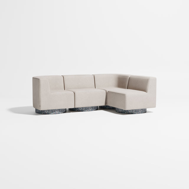 Confetti Modular Lounge - 4 Seater Corner Right | Recycled Plastic Base | Gibson Karlo | Design By Them ** Kvadrat Elle 0220