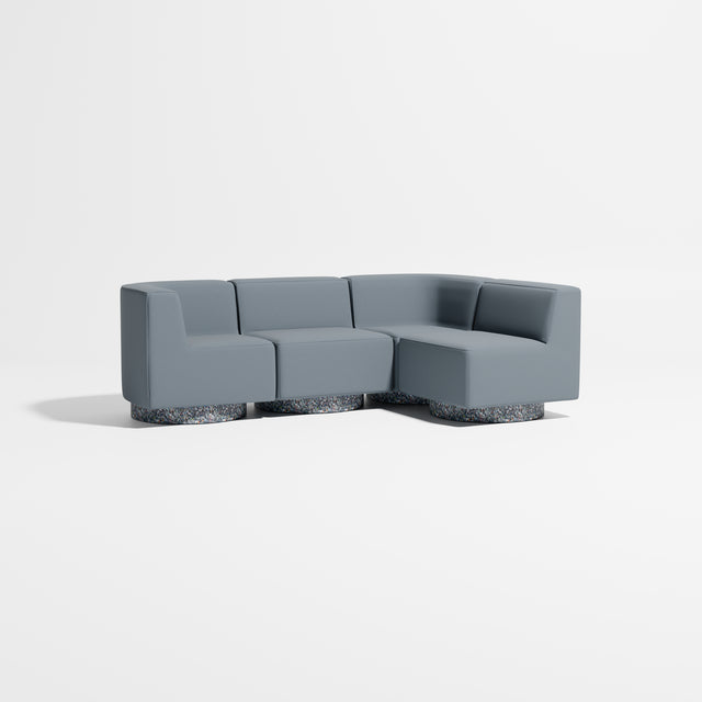 Confetti Modular Lounge - 4 Seater Corner Right | Recycled Plastic Base | Gibson Karlo | Design By Them ** Maharam Merit 0012