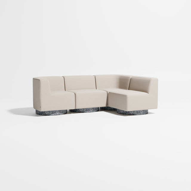 Confetti Modular Lounge - 4 Seater Corner Right | Recycled Plastic Base | Gibson Karlo | Design By Them ** Maharam Merit 0030
