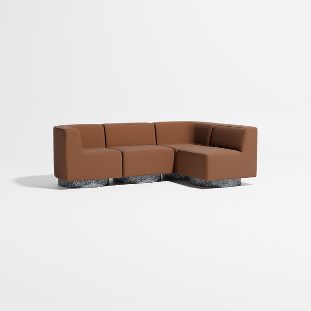 Confetti Modular Lounge - 4 Seater Corner Right | Recycled Plastic Base | Gibson Karlo | Design By Them ** Maharam Merit 0033