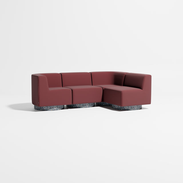 Confetti Modular Lounge - 4 Seater Corner Right | Recycled Plastic Base | Gibson Karlo | Design By Them ** Maharam Merit 0039