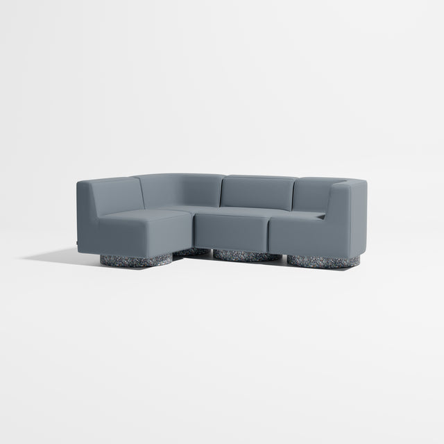 Confetti Modular Lounge - 4 Seater Corner Left | Recycled Plastic Base | Gibson Karlo | Design By Them ** Maharam Merit 0012