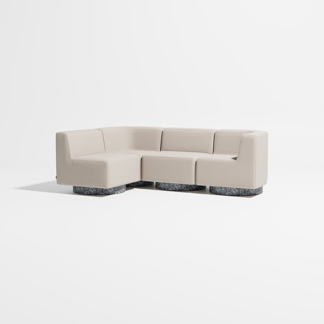 Confetti Modular Lounge - 4 Seater Corner Left | Recycled Plastic Base | Gibson Karlo | Design By Them ** Maharam Merit 0030