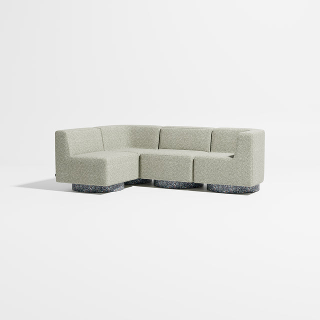 Confetti Modular Lounge - 4 Seater Corner Left | Recycled Plastic Base | Gibson Karlo | Design By Them ** Kvadrat Zero 002