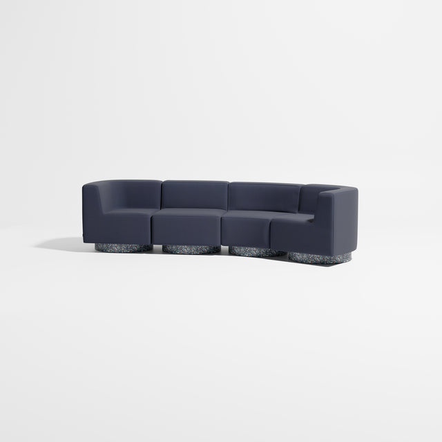 Confetti Modular Lounge - 4 Seater Angle Right | Recycled Plastic Base | Gibson Karlo | Design By Them ** Kvadrat Canvas 2 0794