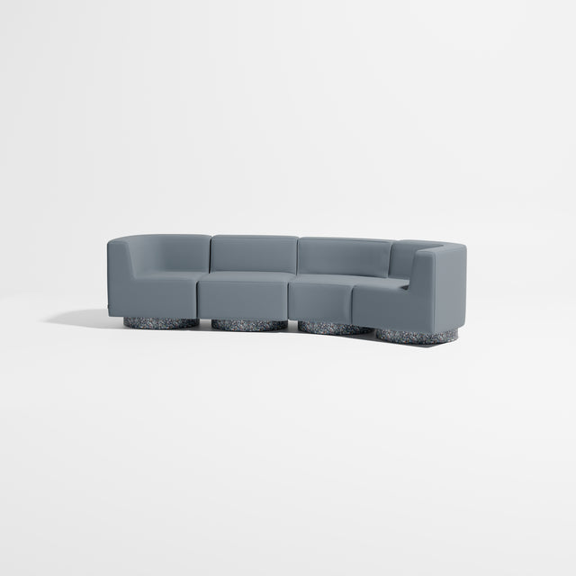 Confetti Modular Lounge - 4 Seater Angle Right | Recycled Plastic Base | Gibson Karlo | Design By Them ** Maharam Merit 0012