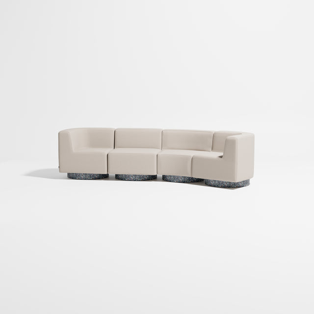 Confetti Modular Lounge - 4 Seater Angle Right | Recycled Plastic Base | Gibson Karlo | Design By Them ** Maharam Merit 0030