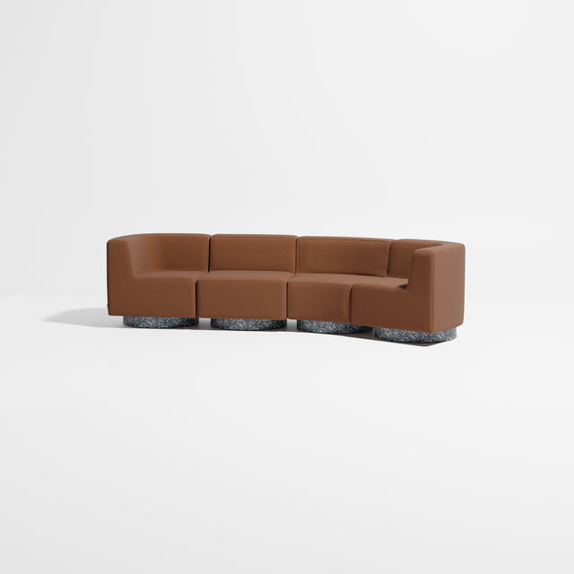 Confetti Modular Lounge - 4 Seater Angle Right | Recycled Plastic Base | Gibson Karlo | Design By Them ** Maharam Merit 0033