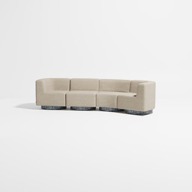 Confetti Modular Lounge - 4 Seater Angle Right | Recycled Plastic Base | Gibson Karlo | Design By Them ** Kvadrat Zero 0001