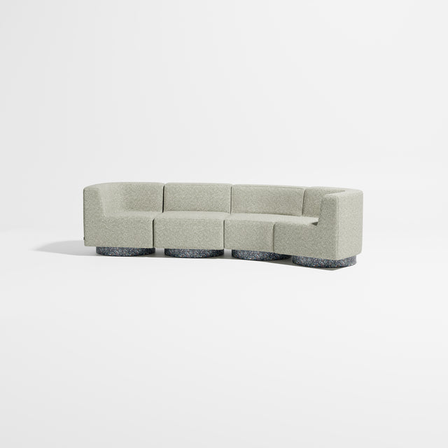 Confetti Modular Lounge - 4 Seater Angle Right | Recycled Plastic Base | Gibson Karlo | Design By Them ** Kvadrat Zero 0002
