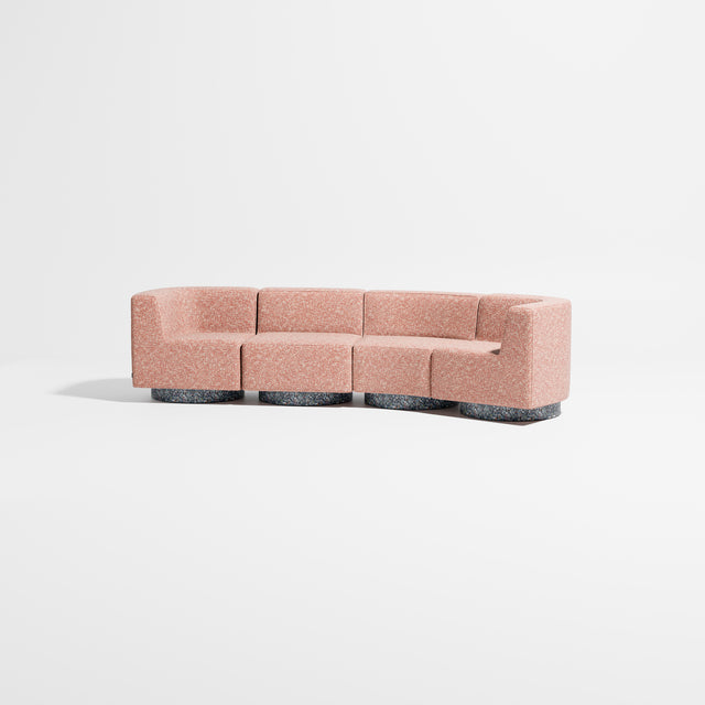 Confetti Modular Lounge - 4 Seater Angle Right | Recycled Plastic Base | Gibson Karlo | Design By Them ** Kvadrat Zero 0008