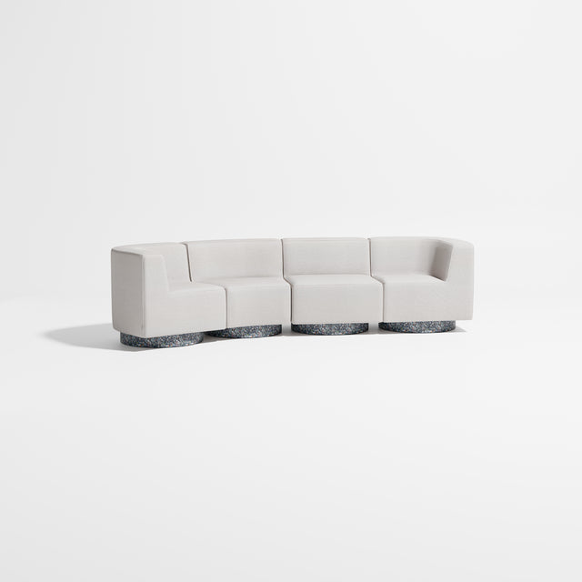 Confetti Modular Lounge - 4 Seater Angle Left | Recycled Plastic Base | Gibson Karlo | Design By Them ** Kvadrat Autumn 0101