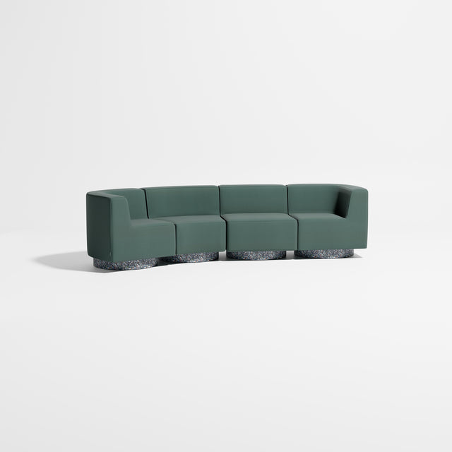 Confetti Modular Lounge - 4 Seater Angle Left | Recycled Plastic Base | Gibson Karlo | Design By Them ** Kvadrat Autumn 0971