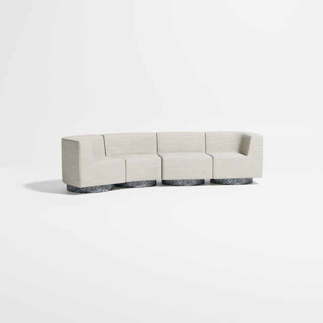 Confetti Modular Lounge - 4 Seater Angle Left | Recycled Plastic Base | Gibson Karlo | Design By Them ** Kvadrat Canvas 2 0114