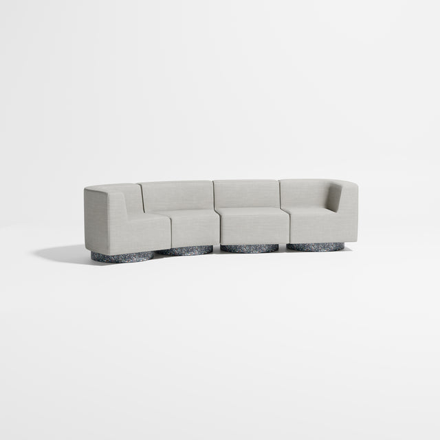 Confetti Modular Lounge - 4 Seater Angle Left | Recycled Plastic Base | Gibson Karlo | Design By Them ** Kvadrat Canvas 2 0124