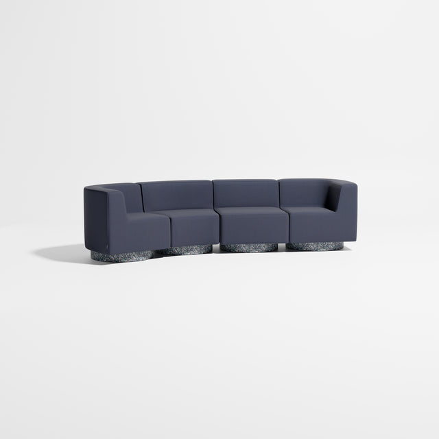 Confetti Modular Lounge - 4 Seater Angle Left | Recycled Plastic Base | Gibson Karlo | Design By Them ** Kvadrat Canvas 2 0794