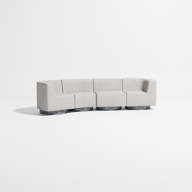 Confetti Modular Lounge - 4 Seater Angle Left | Recycled Plastic Base | Gibson Karlo | Design By Them ** Kvadrat Elle 0230