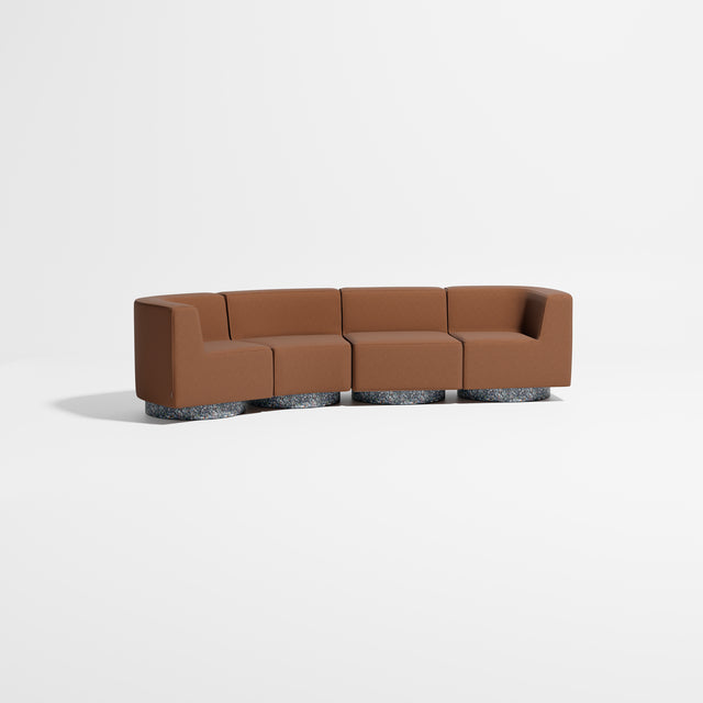 Confetti Modular Lounge - 4 Seater Angle Left | Recycled Plastic Base | Gibson Karlo | Design By Them ** Maharam Merit 0033