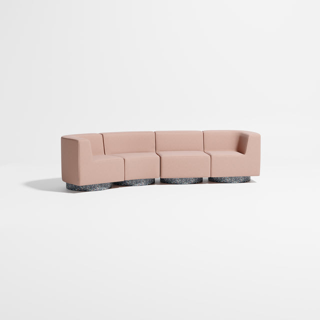 Confetti Modular Lounge - 4 Seater Angle Left | Recycled Plastic Base | Gibson Karlo | Design By Them ** Maharam Merit 0036