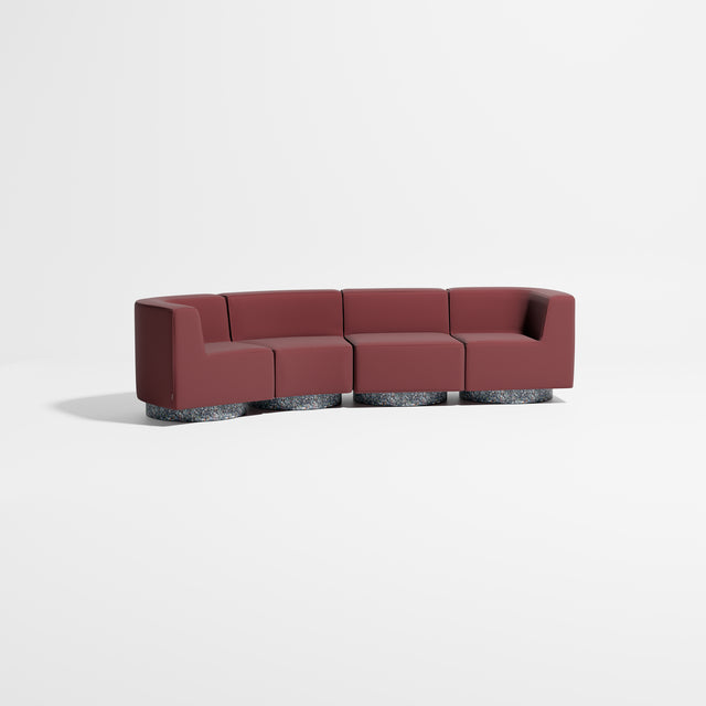 Confetti Modular Lounge - 4 Seater Angle Left | Recycled Plastic Base | Gibson Karlo | Design By Them ** Maharam Merit 0039