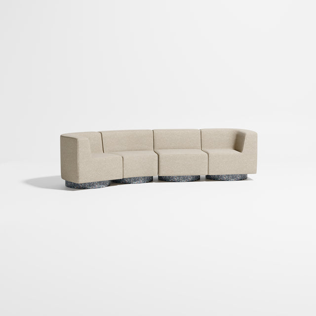 Confetti Modular Lounge - 4 Seater Angle Left | Recycled Plastic Base | Gibson Karlo | Design By Them ** Kvadrat Zero 0001