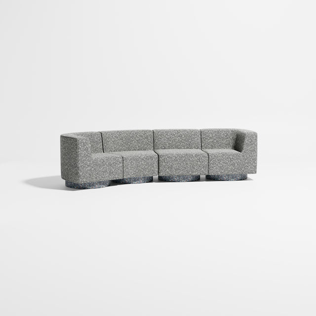 Confetti Modular Lounge - 4 Seater Angle Left | Recycled Plastic Base | Gibson Karlo | Design By Them ** Kvadrat Zero 0004