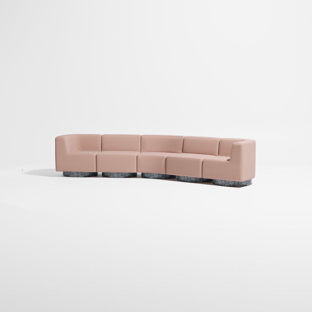 Confetti Modular Lounge - 5 Seater Angle | Recycled Plastic Base | Gibson Karlo | Design By Them ** Maharam Merit 0036