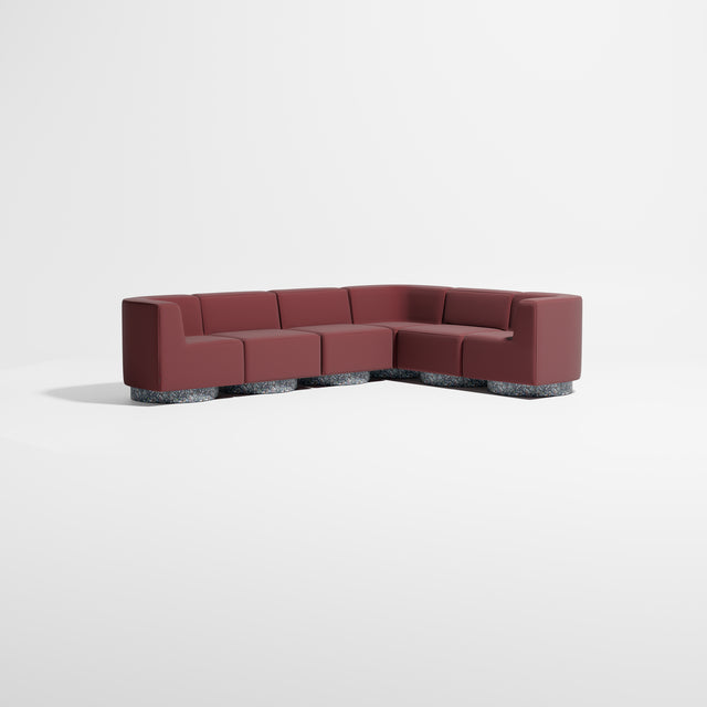 Confetti Modular Lounge - 6 Seater Corner Left | Recycled Plastic Base | Gibson Karlo | Design By Them ** Maharam Merit 0039