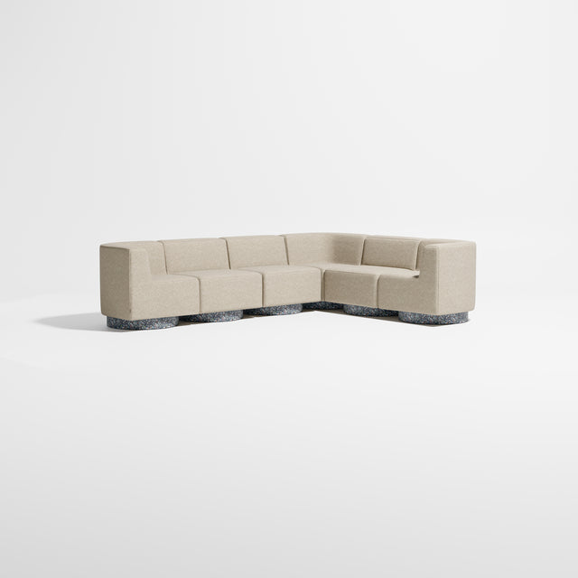 Confetti Modular Lounge - 6 Seater Corner Left | Recycled Plastic Base | Gibson Karlo | Design By Them ** Kvadrat Zero 0001