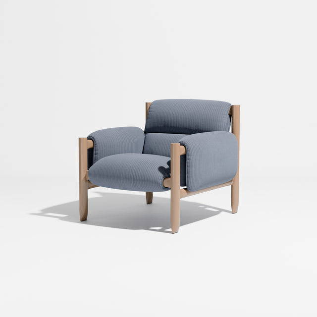 Cattle Armchair | Upholstered Armchair | Lounge Chair | Gibson Karlo | Design By Them | Camel Frame | Kvadrat Phlox 0743