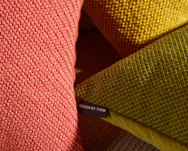 Flip Cushion | Accessories | Double-Sided Upholstery | Olive, Pink and Yellow | Gibson Karlo | Design By Them