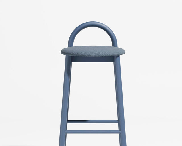 Bobby Bar Stool - Timber Upholstered with Seat Pad | Design By Them | Maharam Merit 012 / Steel Blue Ash