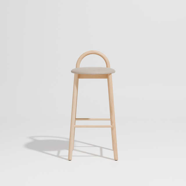 Bobby Bar Stool - Timber Upholstered with Seat Pad | DesignByThem ** Maharam Merit 030 / Ash