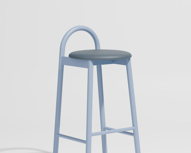 Bobby Bar Stool Metal Upholstered | Daniel Tucker | Design By Them | Knoll Prairie 051 / Chalk Blue (Outdoor Suitable)