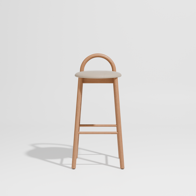 Bobby Bar Stool - Timber Upholstered with Seat Pad | DesignByThem ** Maharam Merit 030 / Oak