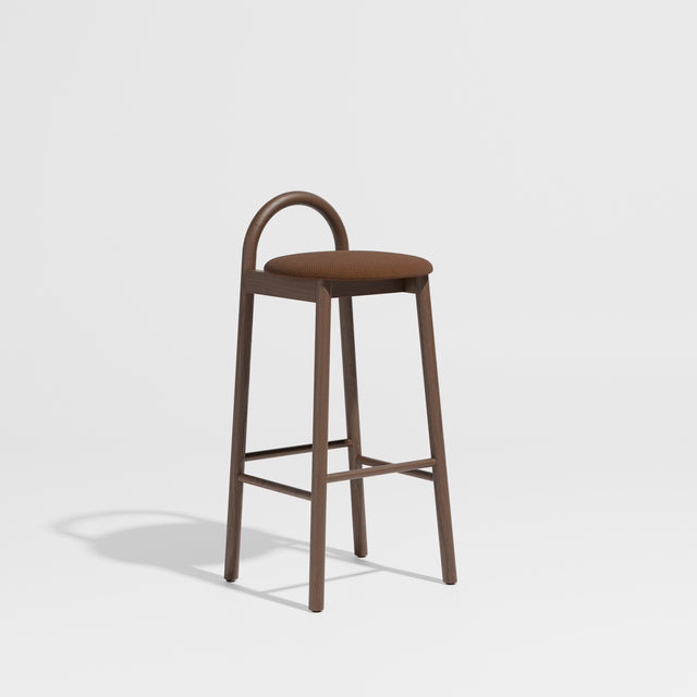 Bobby Bar Stool - Timber Upholstered with Seat Pad | DesignByThem ** Maharam Merit 033 / Smoked Oak