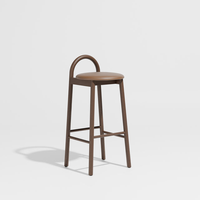 Bobby Bar Stool - Timber Upholstered with Seat Pad | DesignByThem ** Knoll Prairie 027 / Smoked Oak