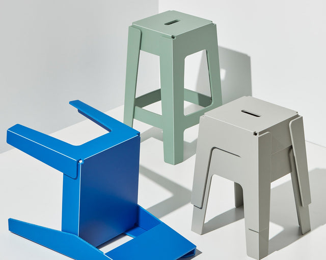 Butter Stool and Bar Stool and Chair | 80% Recycled Plastic Indoor Outdoor Furniture | Nicholas Karlovasitis & Sarah Gibson | DesignByThem