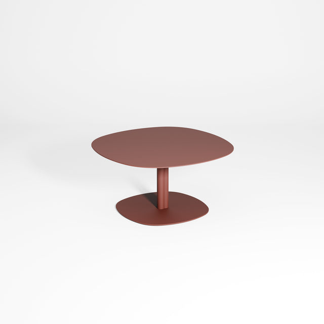 Twill Pedestal Coffee Table (Low) by Gibson Karlo | Rust Red Coffee Table | DesignByThem