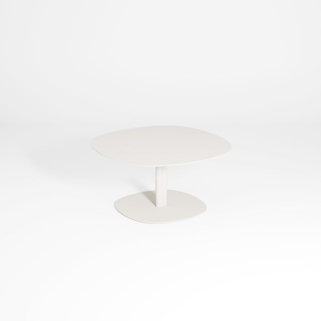 Twill Pedestal Coffee Table (Low) by Gibson Karlo | Soft White Coffee Table | DesignByThem