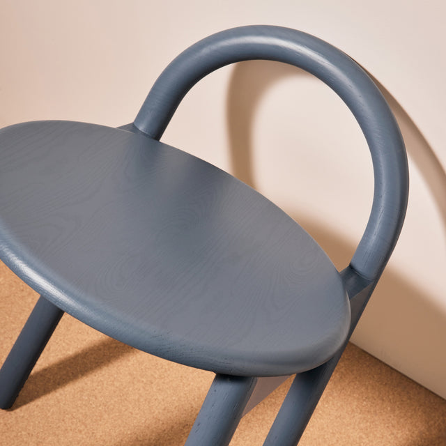 Bobby Stool | Low Stools & Benches | Daniel Tucker | Design By Them ** Steel Blue Ash Solid